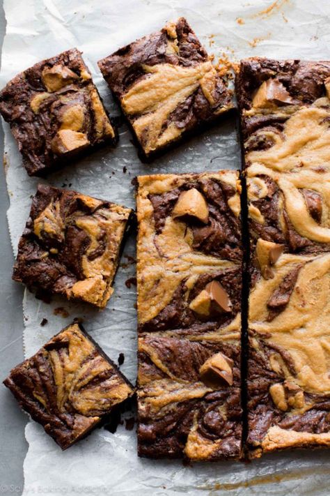 Homemade Brownie Recipe, Peanut Butter Swirl Brownies, Chocolate Peanut Butter Brownies, Sallys Baking, Homemade Brownie, Brownies Recipe Homemade, Swirl Brownies, Butter Brownies, Blondies Bars