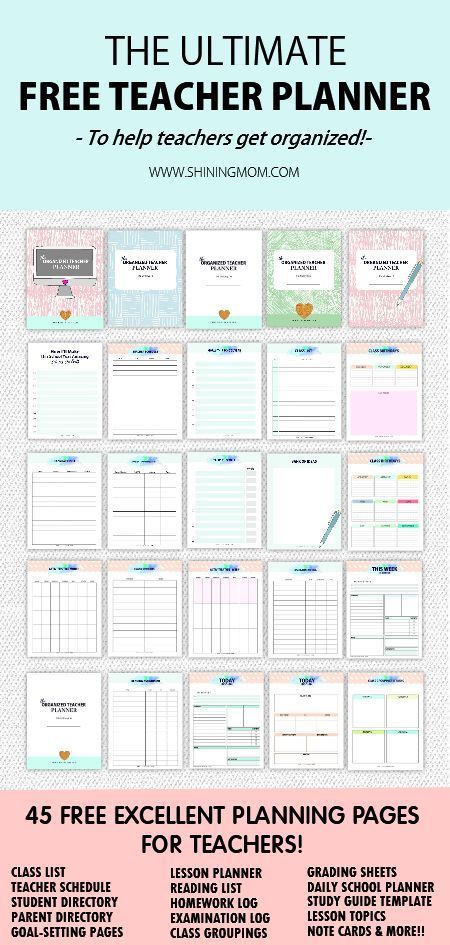 Print this FREE teacher planner templates and get organized in school once and for all! It has 45 amazing school organizers and planners for teachers! #backtoschool #school #teachers #teacherspayteachers #freeprintable Free Teacher Planner, Planner For Teachers, Printable Teacher Planner, Planer Organisation, Teacher Planner Templates, Student Binders, Binder Printables, Teacher Planning, Teacher Binder