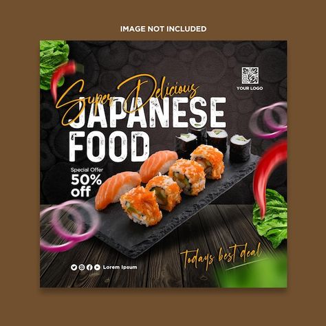 Sushi Ads Design, Japanese Banner Design, Sushi Advertising, Food Poster Design Layout, Japan Food Poster, Sushi Graphic Design, Sushi Poster Design, Sushi Template, Japanese Food Poster