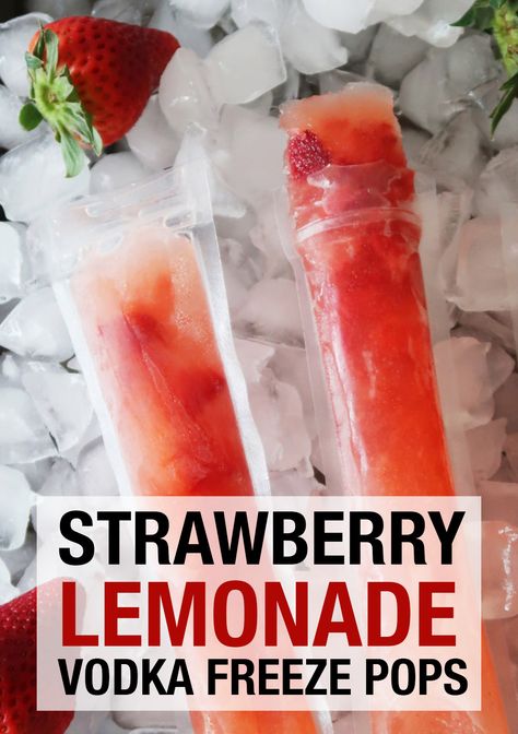 A refreshing alcoholic freeze pop. An easy cocktail recipe to make strawberry lemonade vodka freeze pops. #Cocktails #FreezePop #SummerCocktail Freeze Pop Recipes, Boozy Pops, Boozy Ice Pops, Alcoholic Popsicles, Easy Cocktail Recipe, Summer Beverages, Boozy Popsicles, Frozen Cocktail Recipes, Freeze Pops