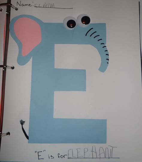 Letter “E” craft for preschoolers who are kindergarten bound. 🐘 #EIsForElephant #Elephant #CraftsForPreschoolers Craft For Letter E For Preschool, E Activity For Preschoolers, Letter E For Elephant, E Craft For Preschoolers, Letter D Activities For Preschool Crafts, Letter E Activities For Preschoolers, Letter E Learning Activities, Letter E Elephant Craft, E For Egg Preschool