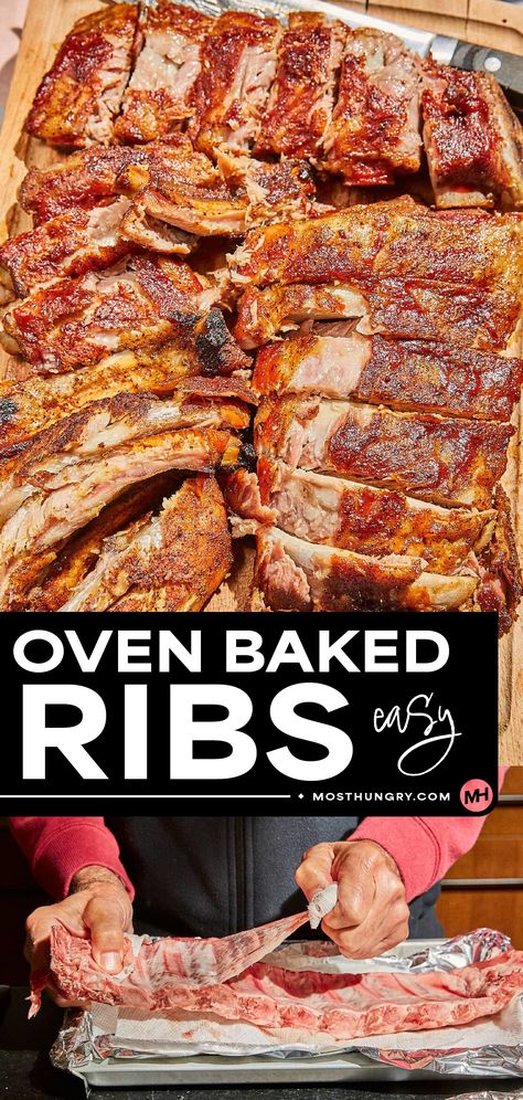 Simple and Delicious Easy Oven-Baked Pork Ribs How To Bake Ribs In The Oven, How To Cook Ribs In The Oven, Cooking Ribs In The Oven, Oven Baked Ribs Recipe, Cook Ribs In The Oven, Pork Ribs In The Oven, Cooking Bacon In The Oven, Back Ribs In Oven, Asparagus Rice