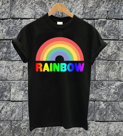 Text T Shirt, One By One, Fabric Softener, Direct To Garment Printer, Cool Shirts, Screen Printing, Shirt Style, Two By Two, Rainbow