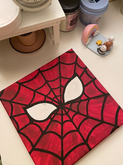 How To Paint Spiderman, Painting Ideas On Canvas Spiderman, Spider Man Painting Easy, Spiderman Painting Easy, Spiderman Painting On Canvas, Simple Painting Ideas For Beginners Easy, Paint Spiderman, Spiderman Canvas Painting, Spiderman Canvas Art