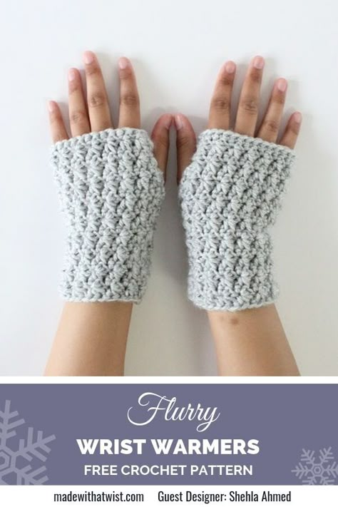 Free Star Stitch Wrist Warmers Crochet Pattern - Bonus Matching Beanie pattern is available, too! #freecrochetpattern #crochetpattern #fingerlessglovespattern #wristwarmerspattern #theblueelephants Fingerless Gloves Free Pattern, Gloves Free Pattern, Crochet Fingerless Gloves Free Pattern, Crocheted Fingerless Gloves, Gloves Crochet Pattern, Crochet Mitts, Crochet Hand Warmers, Fingerless Gloves Crochet, Crochet Wrist Warmers