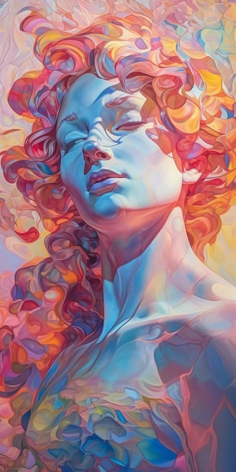 Beauty In Differences Art, Colorful Portrait Painting, Abstract Face Painting, Art And Painting, Iphone Lockscreen, Arte Inspo, Visionary Art, Ethereal Art, Wallpapers Iphone