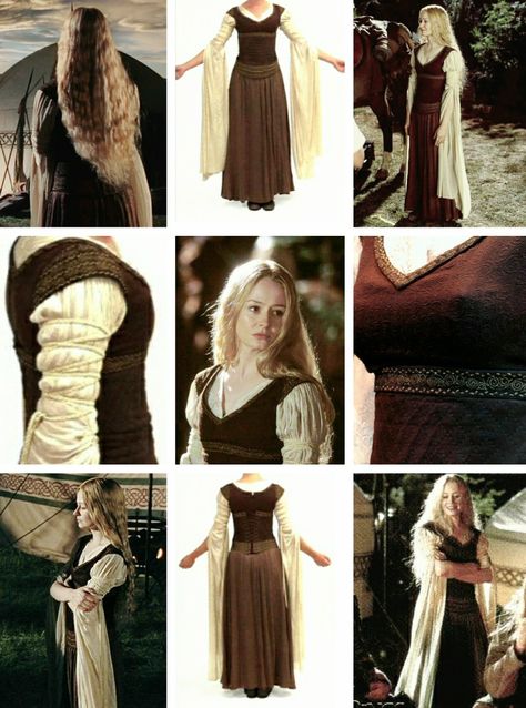 Lord Of The Rings Dress Elves, Lotr Women Costume, Middle Earth Clothing, Womens Lord Of The Rings Costume, Eowyn Outfit, Eowyn Costume Diy, Lord Of The Rings Clothing, Lord Of The Rings Costume Ideas, Lord Of The Rings Outfit Inspiration