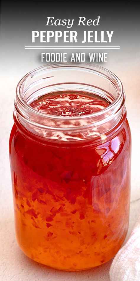 Recipe For Pepper Jelly, Cayenne Pepper Ideas, Hot Red Pepper Jelly Dip, Spicy Red Pepper Jelly, How To Make Red Pepper Jelly, Red Pepper Jelly Recipe Easy, Sweet Pepper Jam Recipe, Sweet Red Pepper Jelly, Red Chili Peppers Recipes