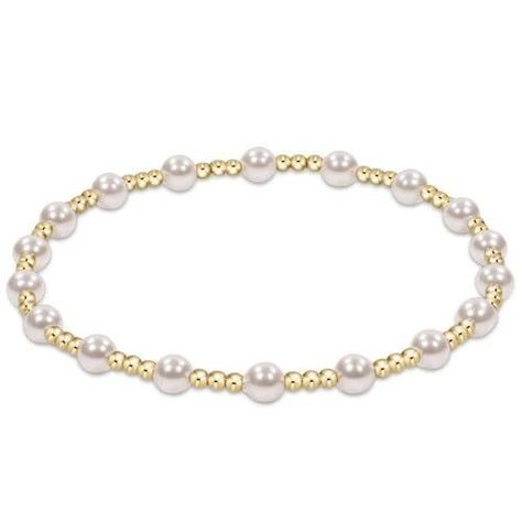 4mm CLASSIC SINCERITY BRACELET-PEARL Gold Beaded Bracelet, Gold Bead Bracelets, Trendy Boho, Classic Gold, Crystal Pearls, Roll On, Gold Pearl, Bracelet Stack, Hand Beading