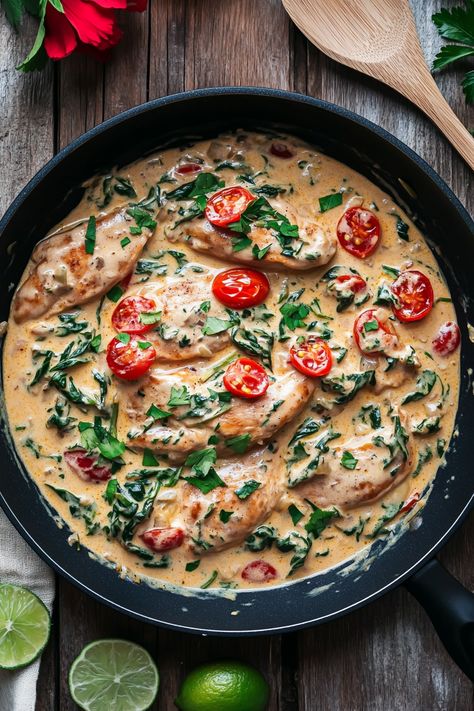 Easy Chicken Breast with Cherry Tomatoes Chicken Spinach Mushroom Tomato, Baked Chicken And Tomato Recipes, Chicken Breast Tomato Recipes, Chicken Cherry Tomato Recipe, Chicken With Tomatoes Recipes, Chicken And Cherry Tomato Recipes, Chicken Breast And Spinach Recipes, Chicken Spinach Tomato Recipe, Tomato Chicken Recipes