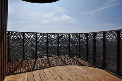 Balcony Privacy Ideas for 2023 – 25 Staggering Designs to Have the Best Private Sanctuary - Arch2O.com Balcony Privacy, Laser Cut Screens, Privacy Walls, Laser Cut Patterns, Lan Can, Perforated Metal, Laser Cut Metal, 3d Laser, Balcony Design