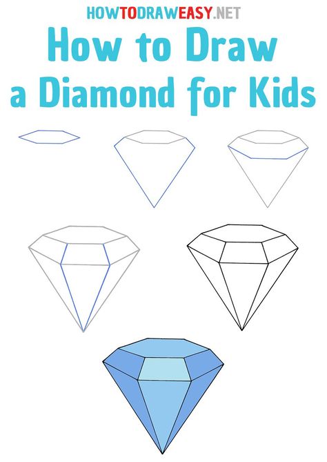 How To Draw A Diamond Easy, Jewellery Drawing Easy, Diamond Sketch Drawing, How To Draw A Diamond Step By Step, How To Draw A Diamond, How To Draw Pearls, Diamond Drawing Simple, How To Draw Gems, Diamond Drawing Sketches