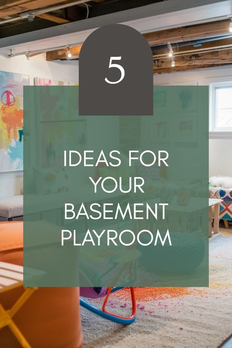 Create an exciting and safe basement playroom with these 5 easy-to-follow ideas. Transform unused space into a family-friendly retreat where kids can play, learn, and explore. Think about colorful furnishings, fun storage solutions, and cozy areas for reading or gaming. Consider adding play equipment that fits well into your basement design while ensuring it's both functional and entertaining. Your basement can become an imaginative playground, perfect for playdates or quiet afternoons. Let your creative spirit shine! Small Basement Playroom Family Room, Basement To Playroom, Basement Toy Room Play Areas, Basement Play And Tv Room, Neutral Basement Playroom, Black Playroom Ideas, Physical Playroom, Basement Playroom Ideas Unfinished, Windowless Playroom