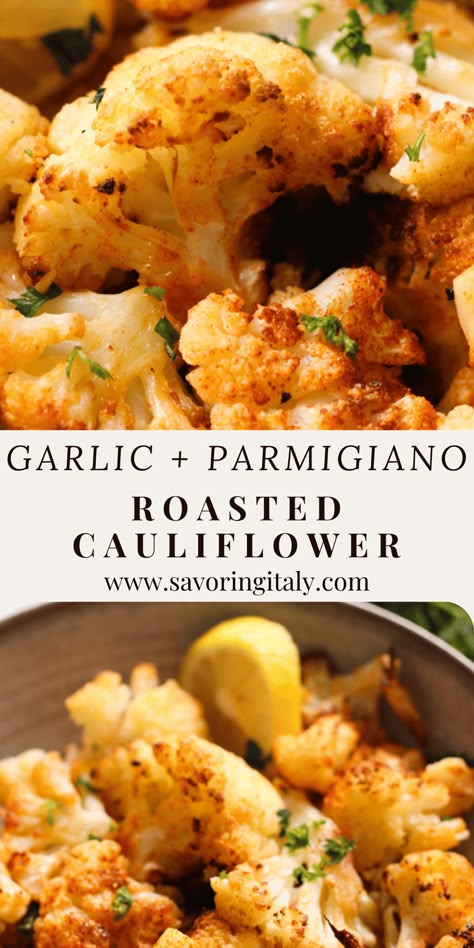 Introducing our Quick Italian Roasted Cauliflower side dish—a health-conscious choice that doesn't skimp on flavor! With a cheesy, garlicky profile and crispy edges, it's an easy, versatile recipe that leaves you with hardly any clean-up. Side Dish Vegetable, Cauliflower Side Dish, Quick Side Dish, Cauliflower Dishes, Sweet Paprika, Quick Side Dishes, Roasted Vegetable Recipes, Meatless Main Dishes, Romano Cheese