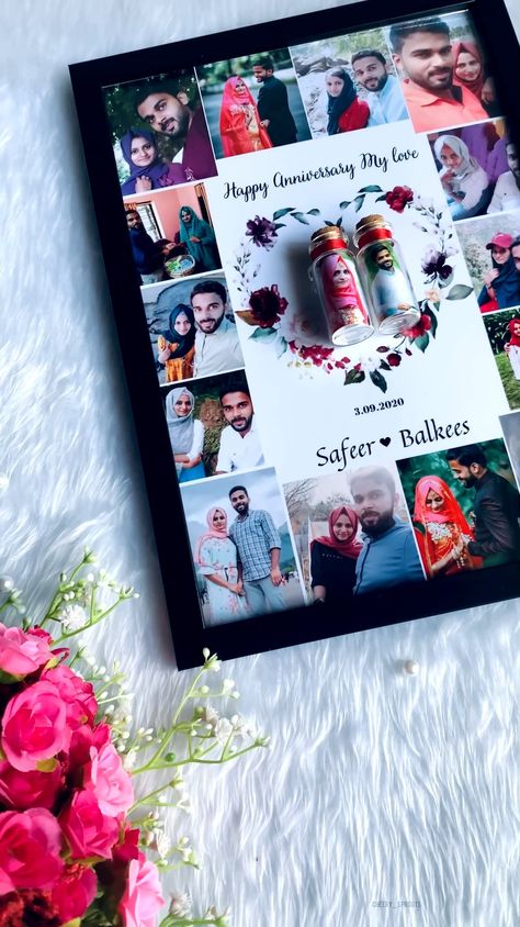 Photo Frem Idea Wall, Photo Frem For Couple, Anniversary Frames, Photo Frem, Happy Birthday Captions, Happy Anniversary My Love, Haldi Ceremony Outfit, Eid Mubarak Background, Ceremony Outfit