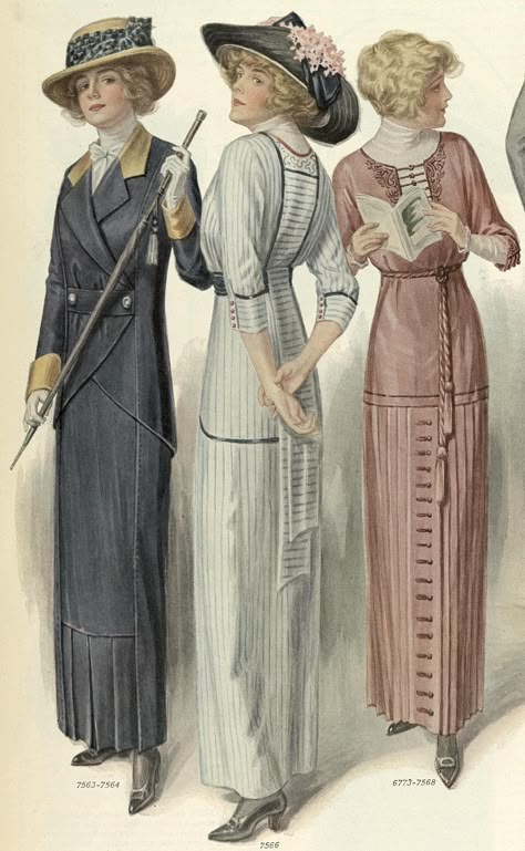 Source: Ladies Home Journal (March, 1913) 1913 Dress, 10s Fashion, Fashion 1910, Ladies Home Journal, 1910s Fashion, 1900s Fashion, Home Journal, Three Women, 20th Century Fashion