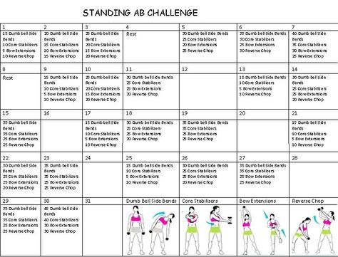 Standing Abs Challenge 30 Day, Standing Ab Workout Challenge 30 Day, Standing Ab Challenge 30 Day, Flat Stomach Challenge, 30 Day Ab Workout, Month Workout Challenge, 6 Pack Abs Workout, 30 Day Ab Challenge, Exercise Challenge