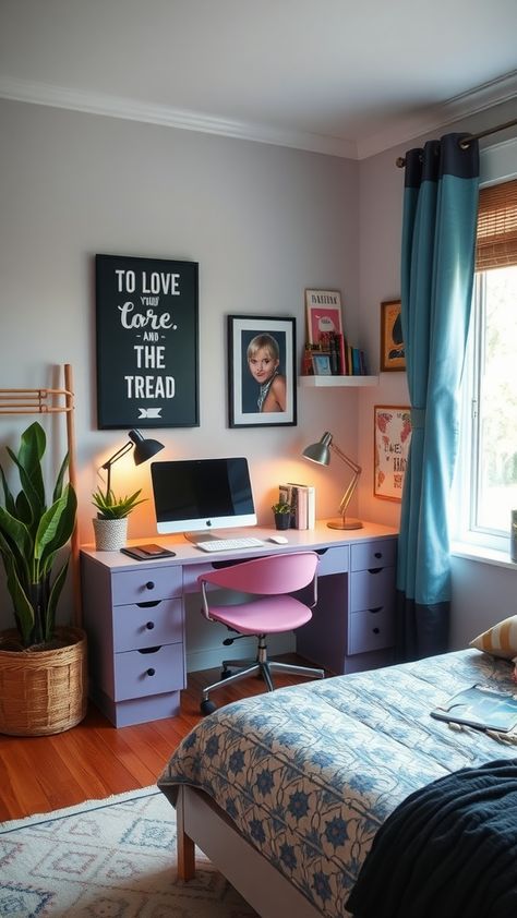 29 Stunning Teen Bedroom Ideas for a Beautiful Bedroom Makeover Teen Girl Bedroom Decorating Ideas, Vintage Teenage Bedroom, Basement Bedroom Ideas For Teens, Cute Room Ideas For Teens, Bedroom Teenage Girl, Teenage Bedroom Decor, Teenage Girl Bedrooms Ideas, Room Ideas For Teens, Preteen Bedroom