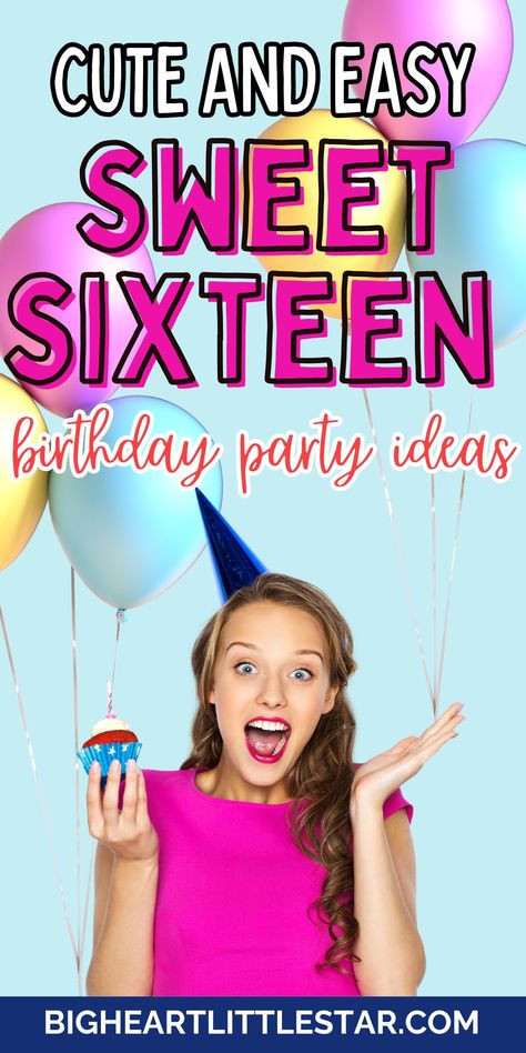 Throw an epic sweet sixteen party at home with these 8 fun ideas! This guide is packed with unique themes, creative games, and exciting birthday party ideas to make your teen’s 16th birthday party a hit. Whether it’s a surprise party or a themed sleepover, these party ideas are perfect! Sweet 16 Party Themes, Sweet Sixteen Parties, Sweet 16 Birthday Party Ideas, Sweet 16 Activities, Teen Girl Birthday Party, Sweet 16 Games, Girls Birthday Games Diy 16 Birthday Decorations, Sixteenth Birthday Party Ideas, Sweet 16 Surprise Ideas, Sweet 16 Pajama Party Ideas, Sweet Sixteen Party Activities, Things To Do For Sweet 16 Birthday, Sweet 16 Simple Party Ideas, At Home Sweet 16, 16th Birthday Party Ideas At Home