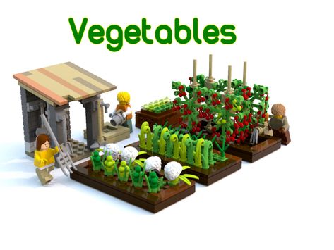 LEGO IDEAS - Product Ideas - Vegetable Garden Lego Garden, Lego Farm, Lego Tree, Lego Furniture, Lego Techniques, Lego Challenge, Lego Town, Lego Display, Lego Diy