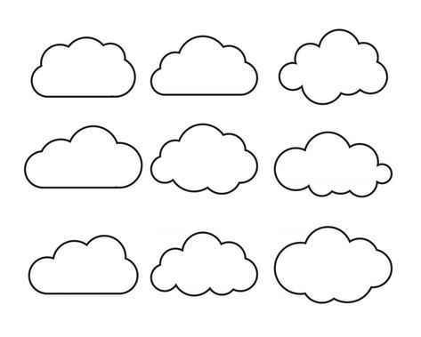 How To Draw A Cloud, Cute Clouds Drawing, Clouds To Draw, Cloud Drawing Simple, Drawing Of Clouds, Cloud Drawings, Cloud Logo Design, How To Draw Clouds, Cloud Symbol