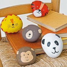 My First Rock Painting Book Painting Rock Animals, Zoo Animal Painted Rocks, Rock Pet Ideas, Rockpainting Animals, Rock Painting Animals Easy, Painted Rocks Animals Easy, Pet Rocks Ideas, Pet Rocks For Kids, Stone Painting Animals