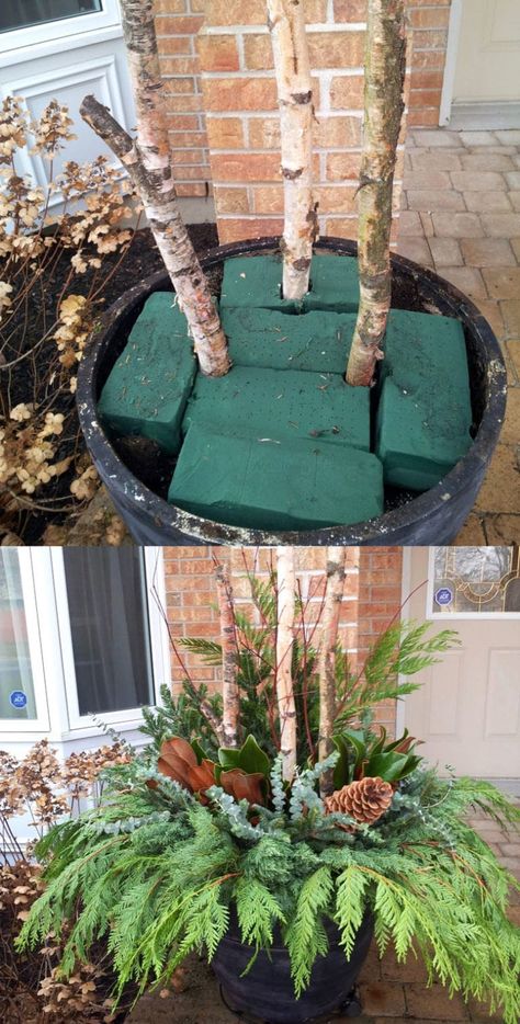 Outdoor Holiday Planters, Jul Diy, Outdoor Christmas Planters, Holiday Planter, Winter Planter, Christmas Planters, Diy Outdoor Decor, Advent Wreath, Christmas Decorations Diy Outdoor