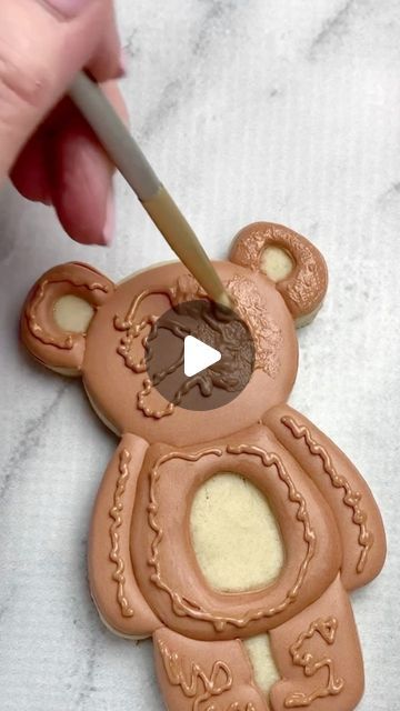 Textured Cookies Decorated, Hippo Cookies Decorated, Baby Royal Icing Cookies, Bear Cookies Baby Shower Teddy, Cookie Icing Videos, Teddy Bear Cookies Decorated, Animal Cookies Decorated, Teddy Bear Sugar Cookies, Bear Cookies Decorated