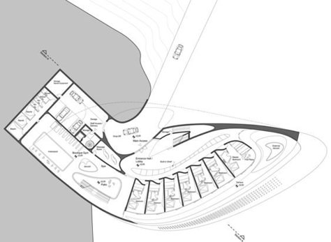 Arch2o-Rock and Shell Villas-Zaha Hadid Architects (25) Zaha Hadid Floor Plan, Organic Floor Plan, Zaha Hadid Plan, Zaha Hadid Sketch, Zaha Hadid Drawings, Zaha Hadid Projects, Zaha Hadid Interior, Architecture Site Plan, Hotel Floor Plan