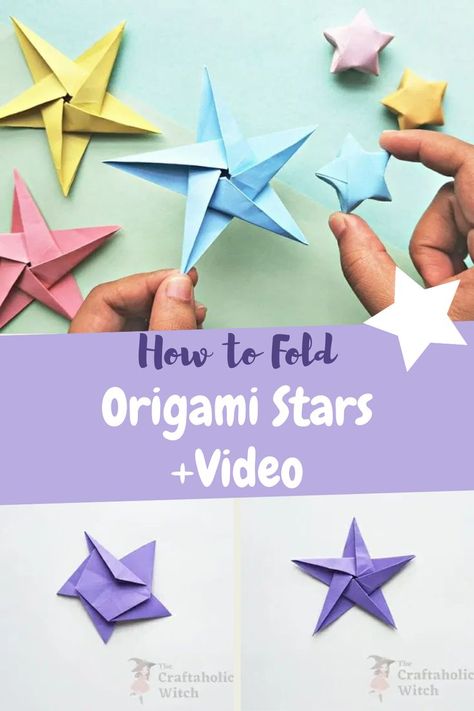 Origami Stars Origami Lucky Stars, Stars Origami, Stars Video, Origami Lucky Star, Cute Origami, Place Holder, Cute Decor, 3d Origami, Origami Stars