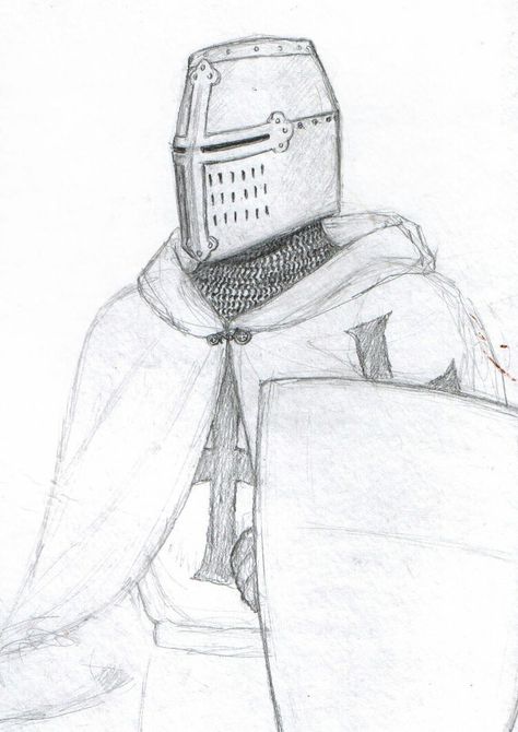 Okhasis guard.... I'm a fan 👦 Templar Knight Drawing, Crusader Knight Drawing, Medieval Knight Drawing, Knight Helmet Drawing, Army Drawing Easy, Knight Drawing Reference, Guard Drawing, Templar Helmet, Knight Sketch