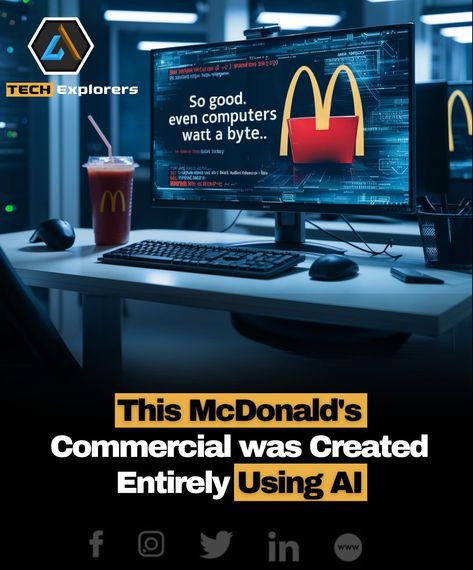 In 2023, AI’s role in marketing grew with McDonald’s Lunar New Year advertisement, featuring AI-generated visuals. According to Marketing Dive, McDonald’s collaborated with Karen X Cheng, a digital designer and author, to craft the ad using neural radiance fields (NeRF). This AI technology helped create an immersive 3D environment for the campaign. #Commercial #AI #McDonalds New Years Campaign, Digital Advertising Design Creative, Creative Advertising Design Ad Campaigns, Digital Advertising Design, 3d Environment, Ad Of The World, Digital Designer, Creative Advertising Campaign, Publicidad Creativa