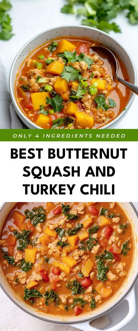 Image for Best Butternut Squash and Turkey Chili Butternut Squash Chicken Chili, Butternut Squash Turkey Chili, Turkey Butternut Squash Chili, Quick Butternut Squash, Chili With Butternut Squash, Turkey Butternut Squash, White Bean Turkey Chili, Pulled Pork Chili, Butternut Squash Chili