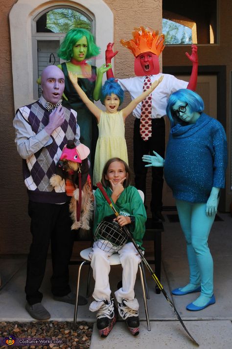 Anger Inside Out Halloween Costume, Inside Out Dress Up, Inside Out Family Costume, Inside Out Costumes Group, Inside Out Halloween Costume, Inside Out Halloween, Inside Out Costume, Family Themed Halloween Costumes, Best Group Halloween Costumes