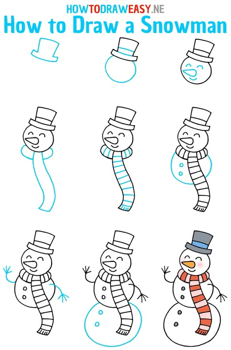 How to Draw a Snowman Step by Step #Snowman #SnowmanDrawing #HowtoDrawaSnowman #SnowmanDrawingTutorial #Sketch #Sketching #EasytoDraw #SimpleDrawings #EasyDrawingGuides #Art #ArtWork #Sketch #Sketching #ArtforKids #EasyDrawingofaSnowman How To Draw Holiday Stuff, Drawing A Snowman, Holiday Drawings Easy, How To Draw Winter, Christmas Themed Drawings, Winter Sketches Simple, How To Draw A Snowman, How To Draw A Snowglobe, Cute Snowman Drawing Easy