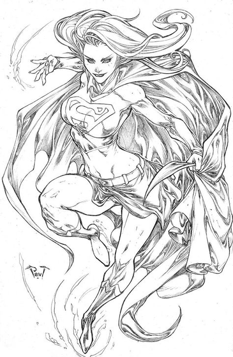 Super Girl, Comics Girl, Comic Book Artists, Dc Comic, Comic Book Characters, Superhero Comic, Comic Heroes, Comic Book Art, A Pencil