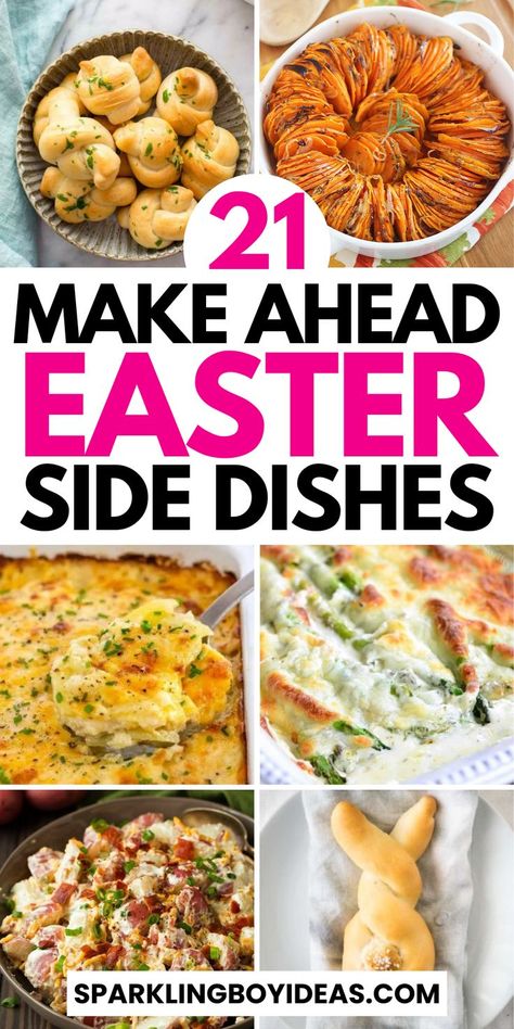 Discover the perfect Easter side dishes to complete your holiday feast! Delight your guests with fresh spring salads, creamy Easter potato dishes, and vibrant vegetable casseroles. Explore gluten-free and low-carb choices, alongside make-ahead easter sides for stress-free preparation. Whether you're looking for Easter bread recipes, colorful slaws, or festive easter deviled eggs, find inspiration to bring joy and flavor to your Easter dinner parties. So must try these easter recipes for family. Easy Easter Side Dishes, Easter Bread Recipes, Ham Dinner Sides, Easter Dinner Side Dishes, Easter Vegetables, Easter Dinner Sides, Easter Side Dishes Recipes, Easy Easter Dinner, Spring Side Dishes