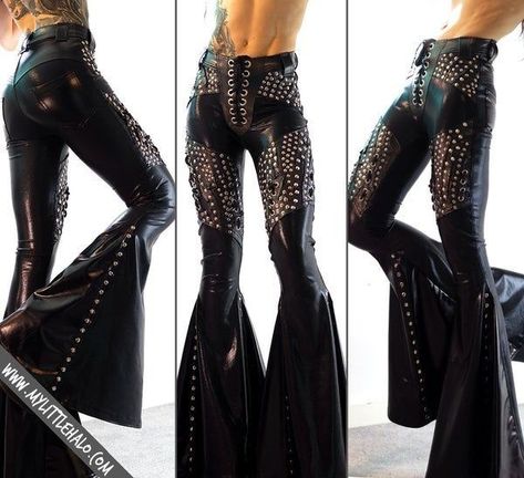 Metal Girl Outfit, Stud Jeans, Metal Pants, Metal Outfit, Fashion Alternative, Heavy Metal Fashion, Metal Clothing, Rock Outfits, Metal Fashion