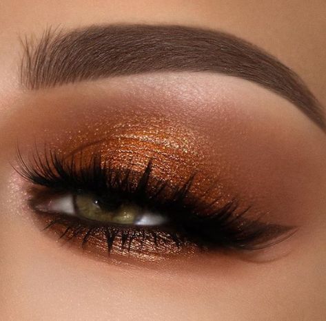 ~ Copper Glam Makeup, Copper Eyeshadow Looks, Autumn Eyes, Eye Makeup Orange, Copper Eyeshadow, Monolid Eye Makeup, Makeup Orange, Copper Eye, Monolid Makeup