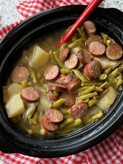 Crockpot Meals Archives Sausage Potatoes And Green Beans Soup, Potato Green Beans And Sausage, Green Bean Sausage And Potatoes, Green Beans Sausage And Potatoes, Green Beans Sausage, Sausage Green Beans Potatoes, Sausage Green Beans And Potatoes, Sausage Potatoes Green Beans, Sausage Green Beans