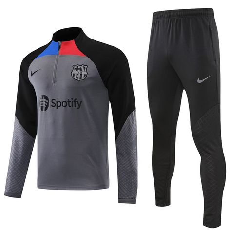 Barcelona 22/23 Tracksuit-Dark Grey (Top+Trouser) Football Team Shirts, Lacoste Sport, Sports Shops, Team Shirts, Grey Top, Fc Barcelona, Gym Outfit, African Fashion, Moda Masculina