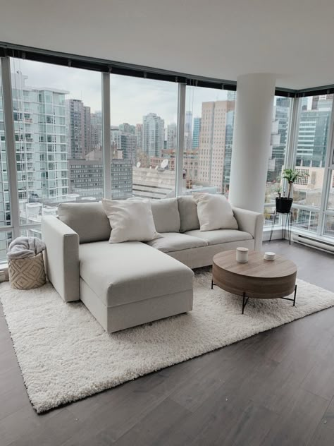 Downtown apartment Boston Luxury Apartment, Seattle Appartement, Apartment With Floor To Ceiling Windows, Denver Apartment Aesthetic, Downtown Toronto Apartment Aesthetic, Toronto Condo Aesthetic, Skyrise Apartment Aesthetic, Chicago Apartment Interior, Dc Apartment Aesthetic