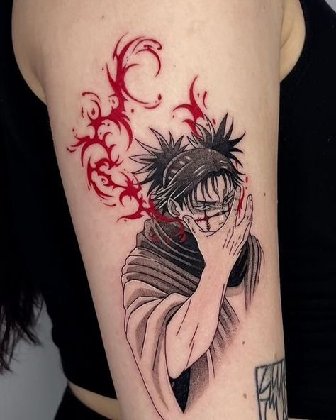 𝐭𝐚𝐭𝐭𝐨𝐨𝐚𝐫𝐭𝐢𝐬𝐭 | 𝐣𝐞𝐧𝐧𝐲 on Instagram: "Custom Choso | Jujutsu Kaisen Tattoo  Animetattoo meets Cybersigilism/Neotribal, it came out so cool T^T and I’m so happy that I got to do a Choso Tattoo C:   More Anime Tattoos are always welcome <3 Bookings are open for the last spot in July for Düsseldorf or September for Stuttgart.  🖤🖤🖤  #animetattoo #mangatattoo #tattoostuttgart #animetattooartist #animetattoos #jujutsukaisentattoo #jujutsukaisen #jjk #choso #cybersigilismtattoo" Jjk Tattoo, Simple Hand Tattoos, Manga Tattoo, Naruto Tattoo, Unique Tattoo Designs, Anime Tattoo, Dope Tattoos, Anime Tattoos, Tattoo Design Drawings