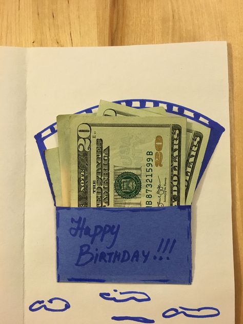 Money birthday card Birthday Card With Money, Money Card Ideas, Money Birthday, Birthday Money, Money Card, On My Birthday, Birthday Gift Cards, 27th Birthday, Creative Gifts For Boyfriend