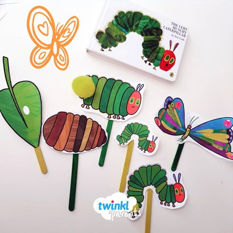 Did you know we have some lovely puppet printables to support your storytelling? Including these 'Very Hungry Caterpillar' puppets.   Thank you very much to @the.jones.way for sharing your storytime plat prompts with us on Instagram.   https://www.twinkl.co.uk/l/aexmd The Very Hungry Caterpillar Puppets, Hungry Caterpillar Activities Printable, Hungry Caterpillar Story Props, The Hungry Caterpillar Activities, Hungry Caterpillar Puppet, The Very Hungry Caterpillar Printables, The Very Hungry Caterpillar Crafts, Caterpillar Puppet, Very Hungry Caterpillar Printables