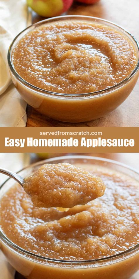 Home Made Applesauce, Unsweetened Applesauce Recipe, Homemade Cinnamon Applesauce, Easy Homemade Applesauce, Easy Applesauce, Applesauce Recipes, Homemade Applesauce Recipes, How To Make Applesauce, Cinnamon Applesauce