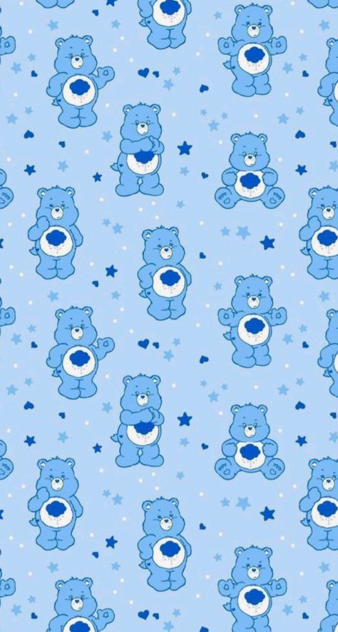 Sleepy Care Bear Wallpaper, Care Bear Wallpaper Aesthetic, Grumpy Care Bear Wallpaper, Blue Bear Wallpaper, Baby Nursery Theme Ideas, Care Bear Collection, Christmas List Items, Care Bear Stare, Bears Birthday Party