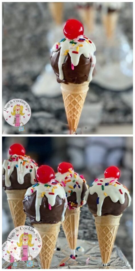 Ice Cream Cone Cake Pops Cone Cake Pops, Ice Cream Cone Cake Pops, Baby Shower Ideas For Girls Themes, Ice Cream Cake Pops, Cone Cake, Ice Cream Cone Cupcakes, Ice Cream Cone Cake, Mini Ice Cream Cones, Pops Cake