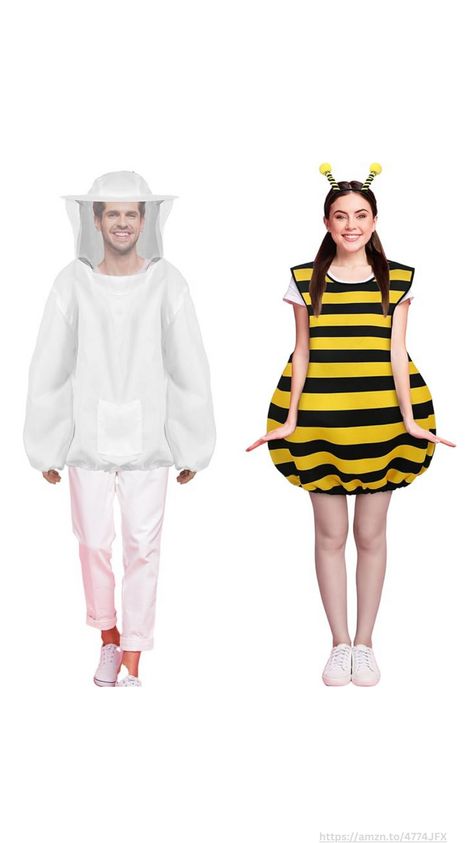 Beekeeper Costume, Halloween Bee, Bee Catcher, Halloween Couple Costume, Costume Couple, Couple Cosplay, Fun Costumes, Halloween Couple, Couple Costume