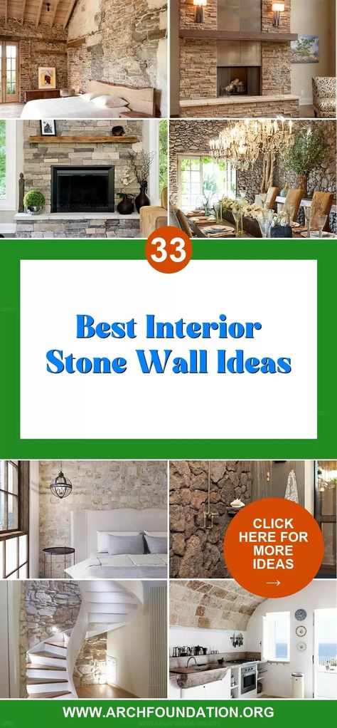 33 Gorgeous Interior Stone Wall Designs for Modern Look Living Room Wall Stone, Exposed Stone Walls Interior, Faux Stone Walls Interior Living Rooms, Rock Wall Ideas Interior, Interior Wall Stone Design, Rock Wall Entryway, Rock Wall Inside House, Stone Feature Wall Bedroom, Wall With Stone Decoration